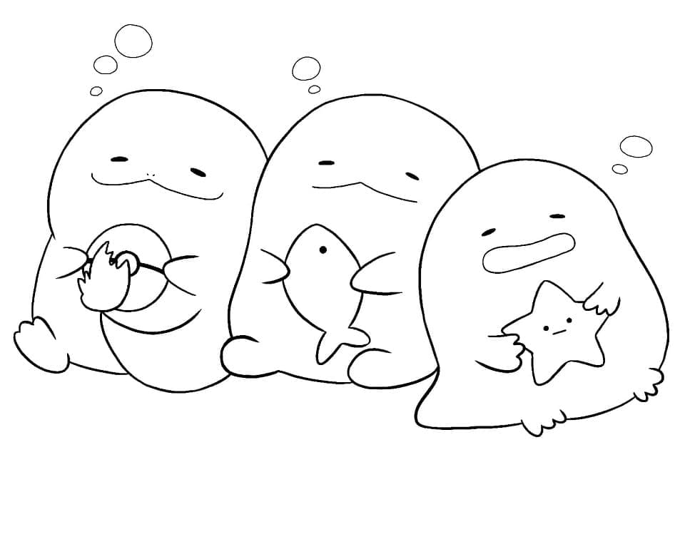 Sumikko Gurashi Kawaii színező