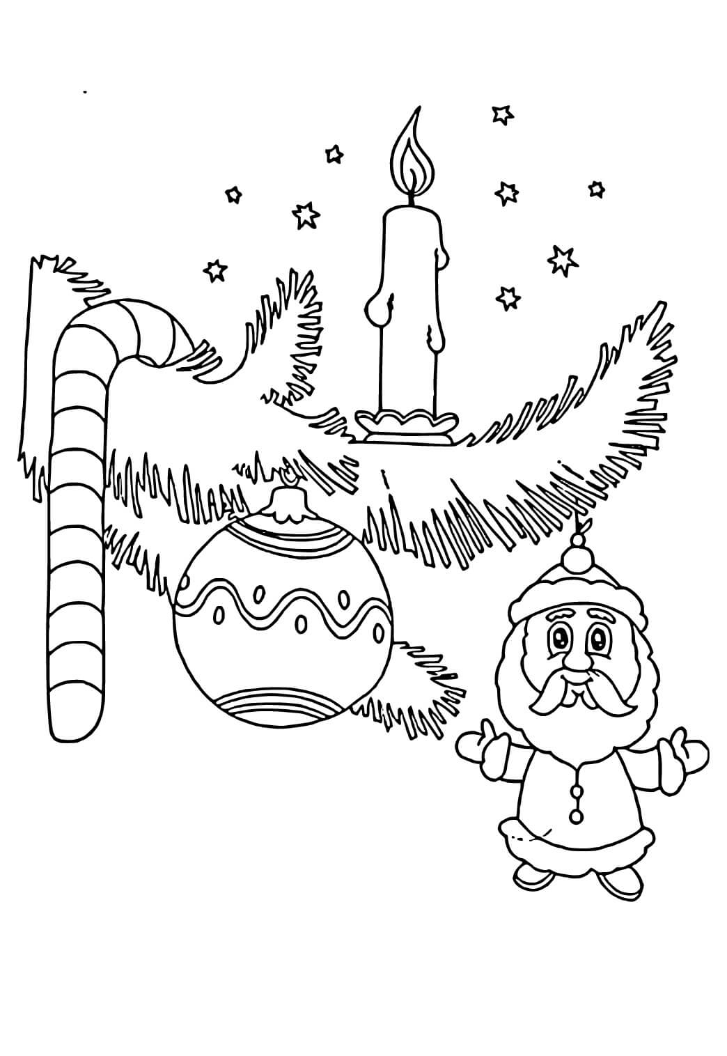 Chibi Mikulás gyertyával színező Chibi Mikulás gyertyával