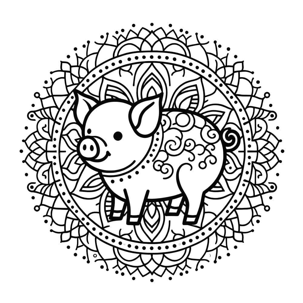 Aranyos malac mandala