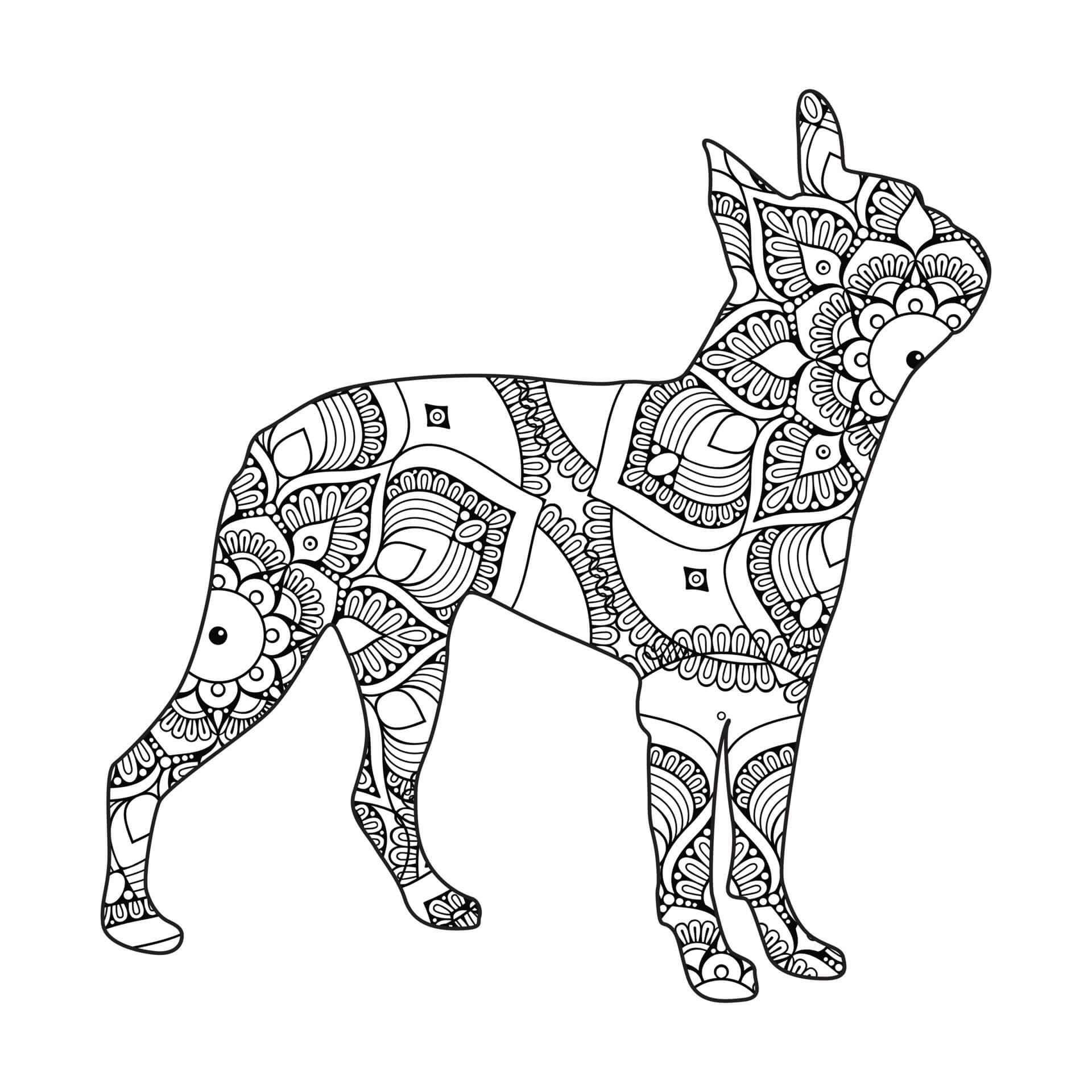 Egyszerű kutya mandala ingyenes