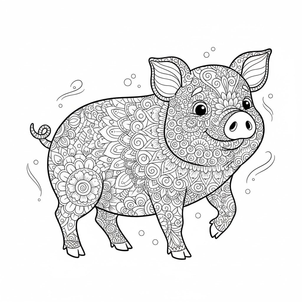 Imádnivaló malac mandala