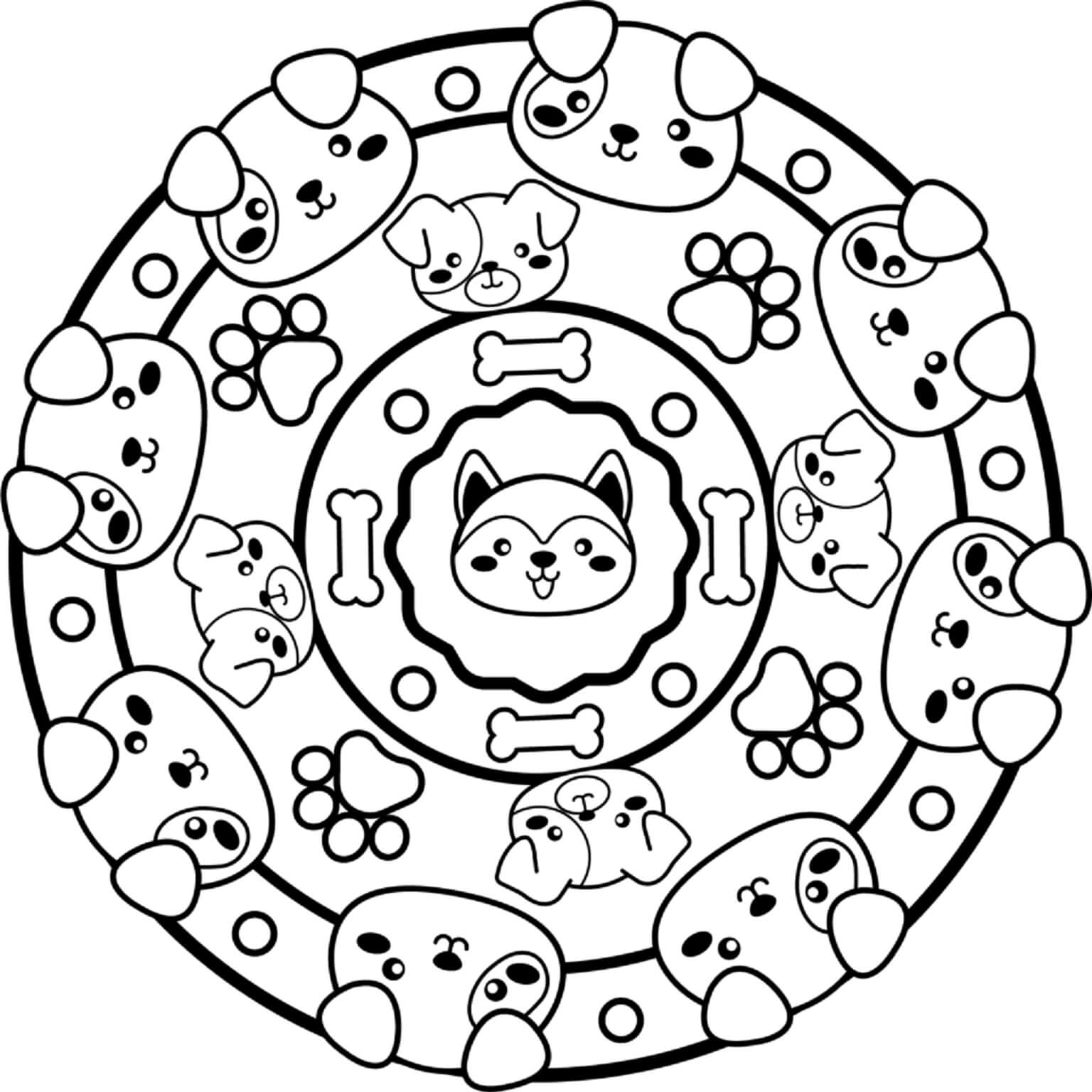 Kawaii kutya mandala