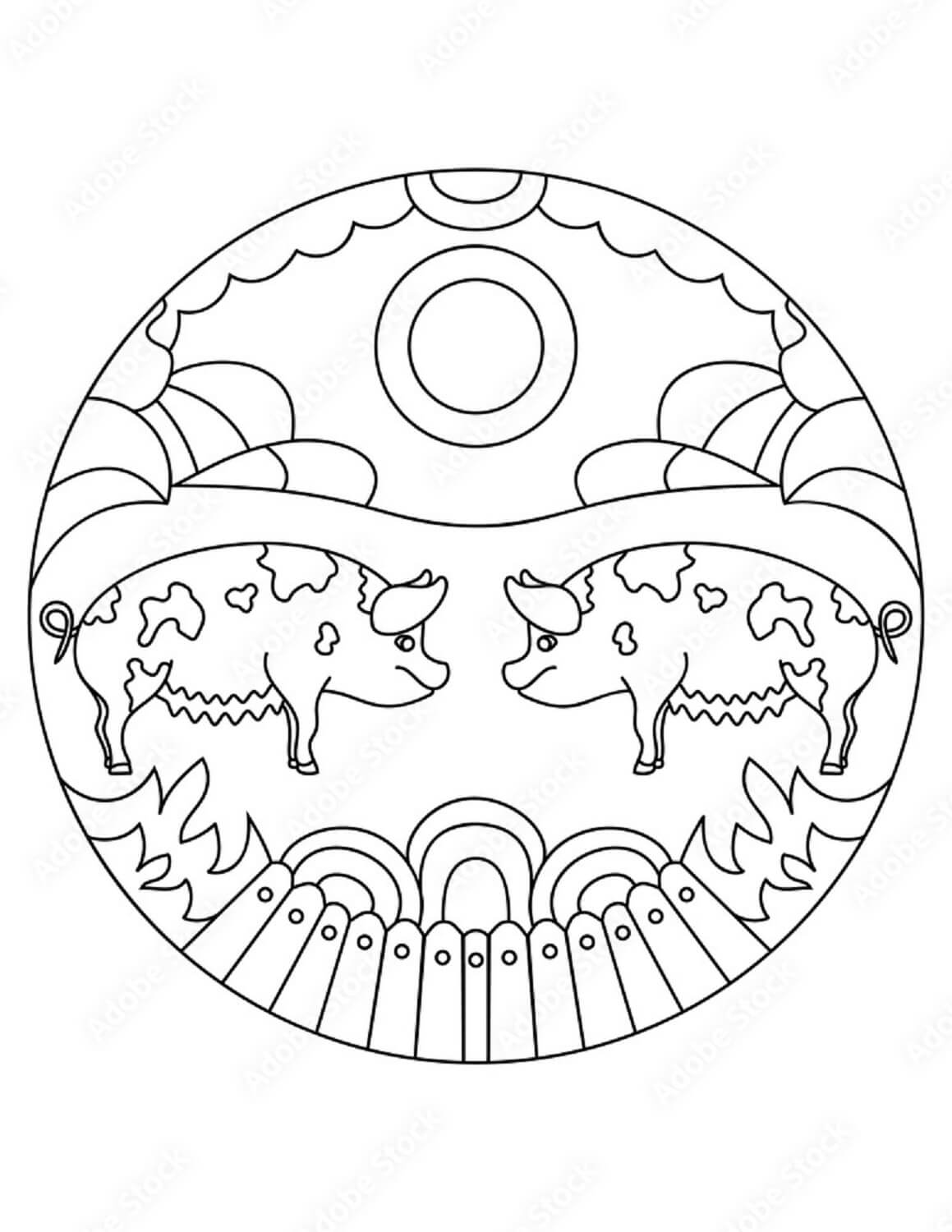 Minta farmmalac mandalával