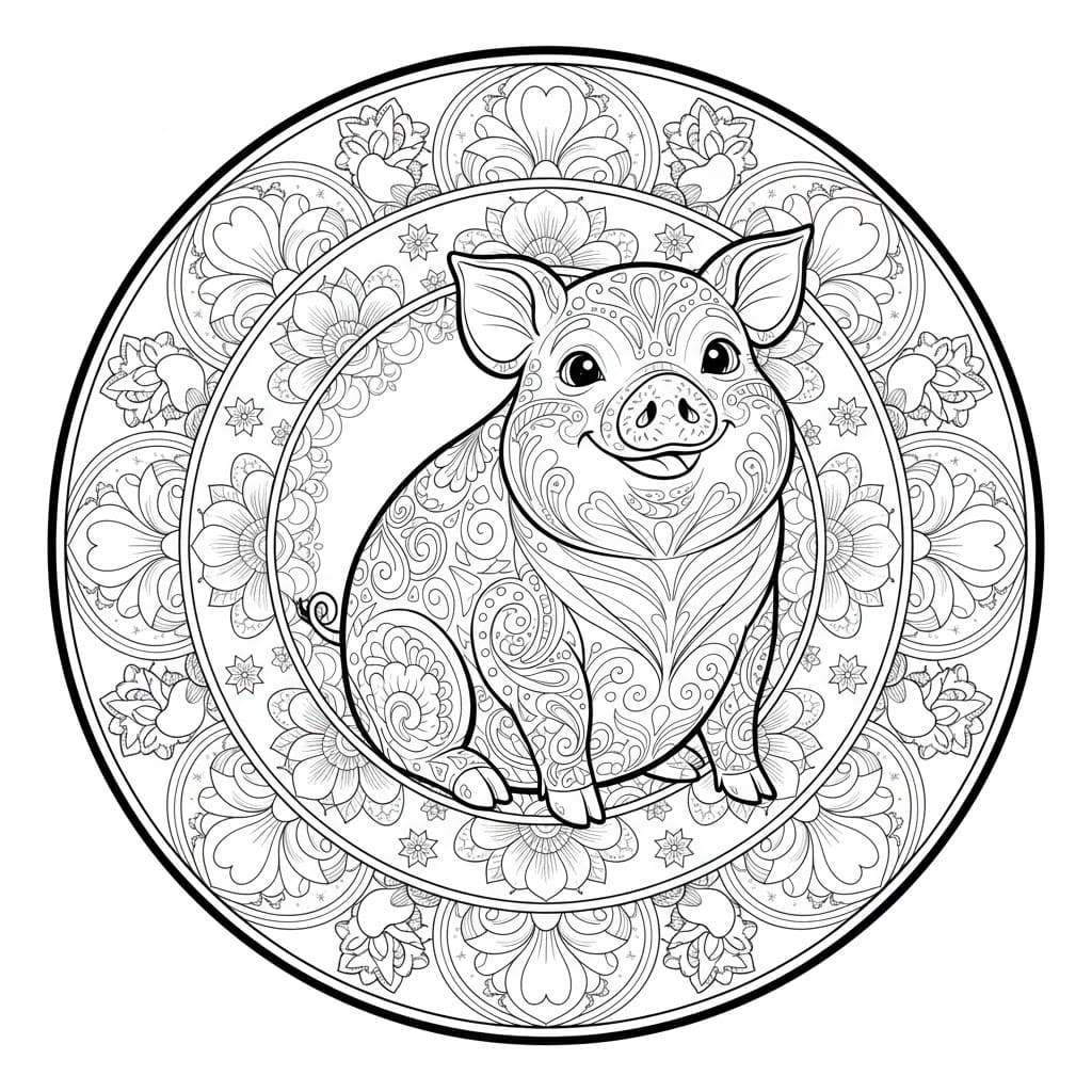 Normál malac mandala ingyenes