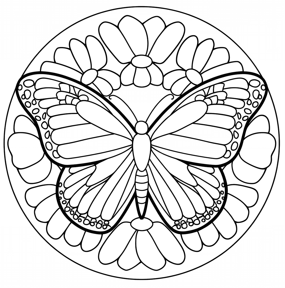 Nyomtatható pillangó mandala