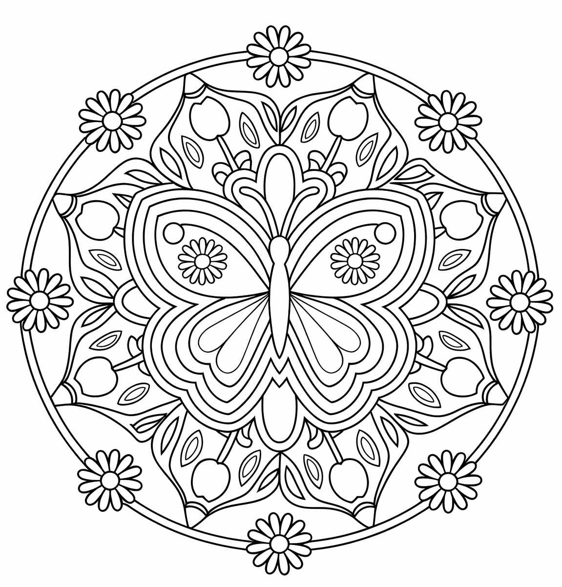 Pillangó mandala felnőtteknek