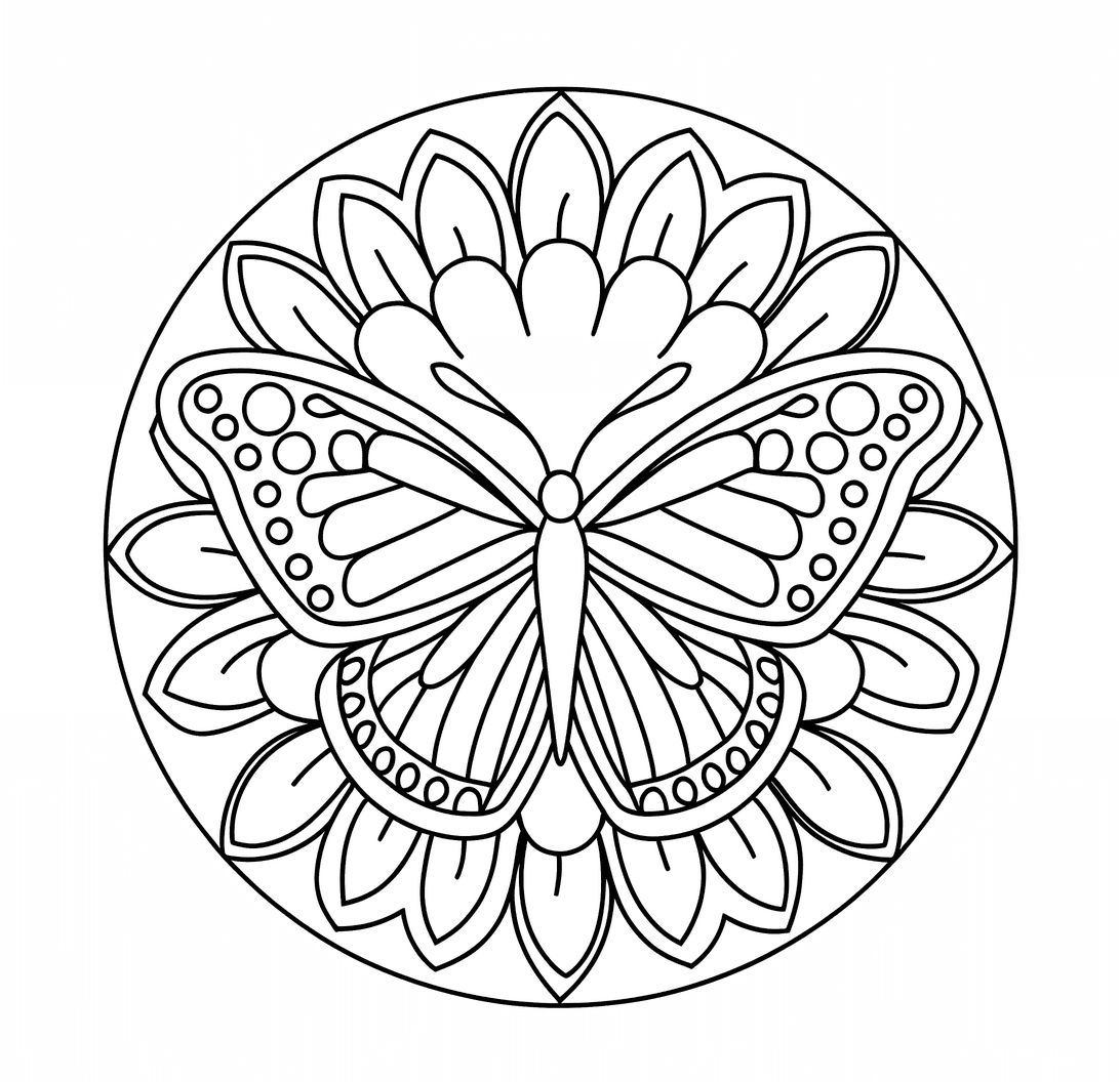 Pillangó mandala gyerekeknek ingyenes