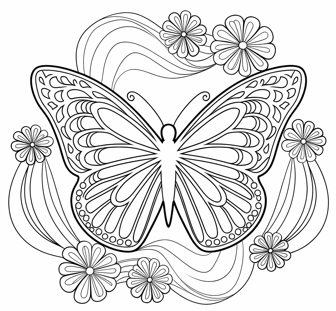 Pillangó mandala ingyenes gyerekeknek