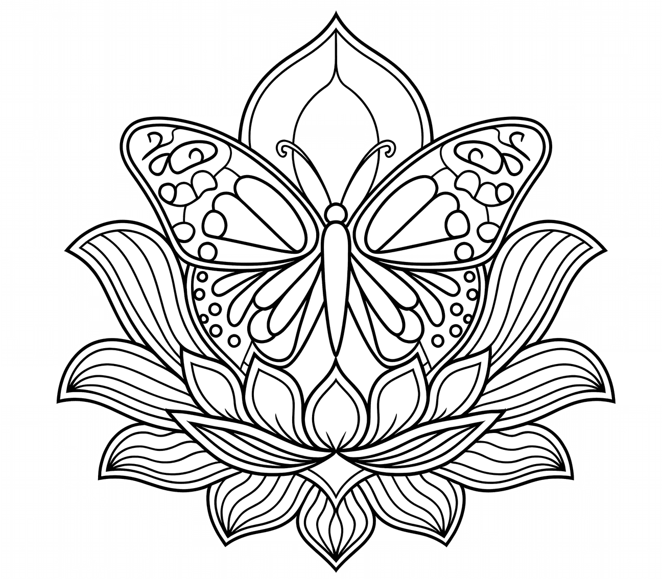 Pillangó mandala ingyenesen nyomtatható