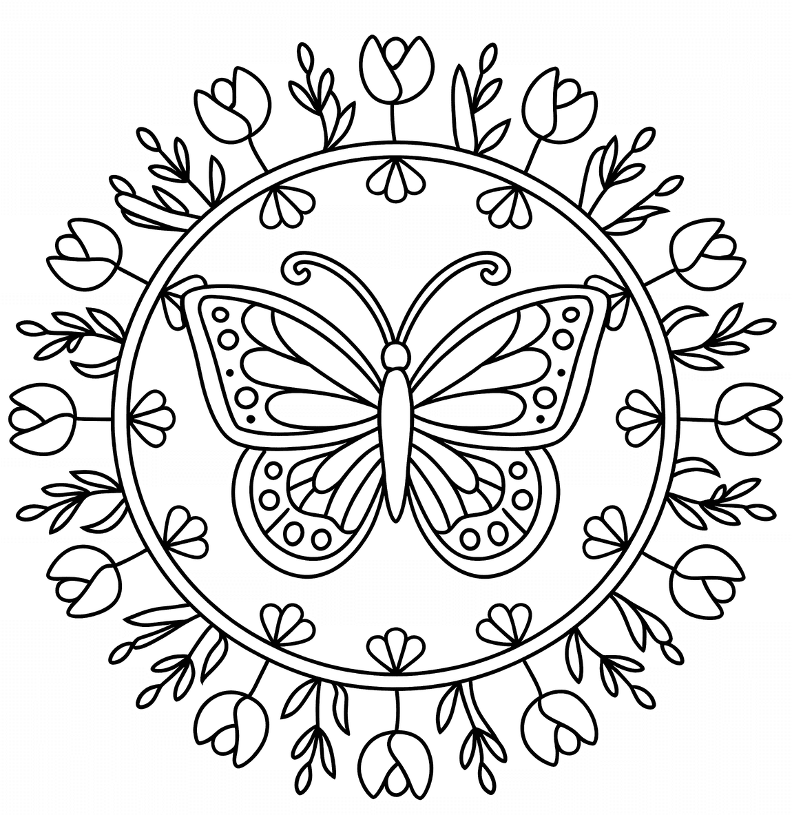 Pillangó mandala nagyon egyszerű