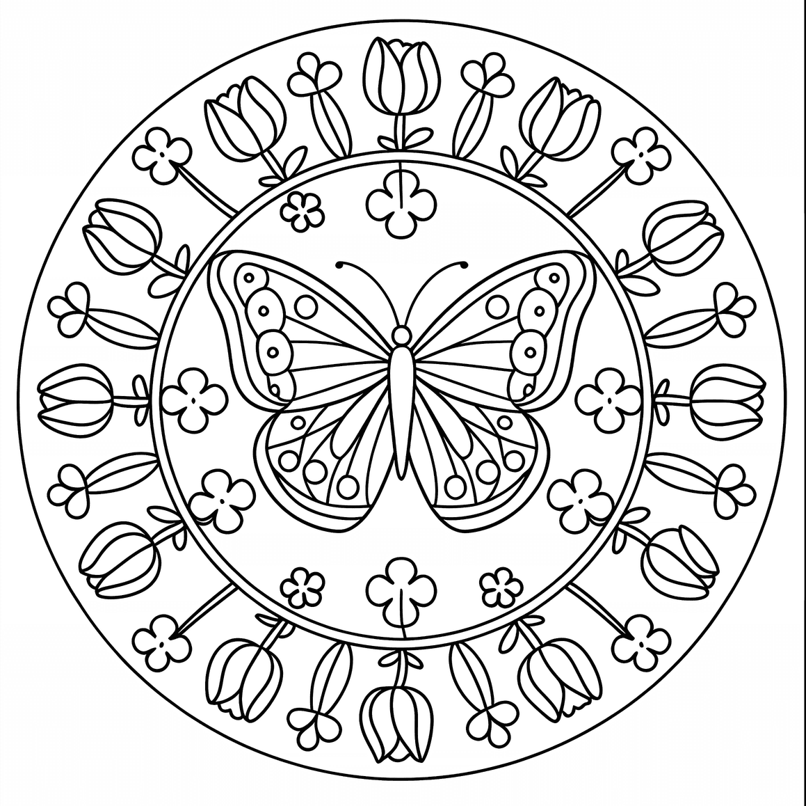 Pillangó Mandala virágos