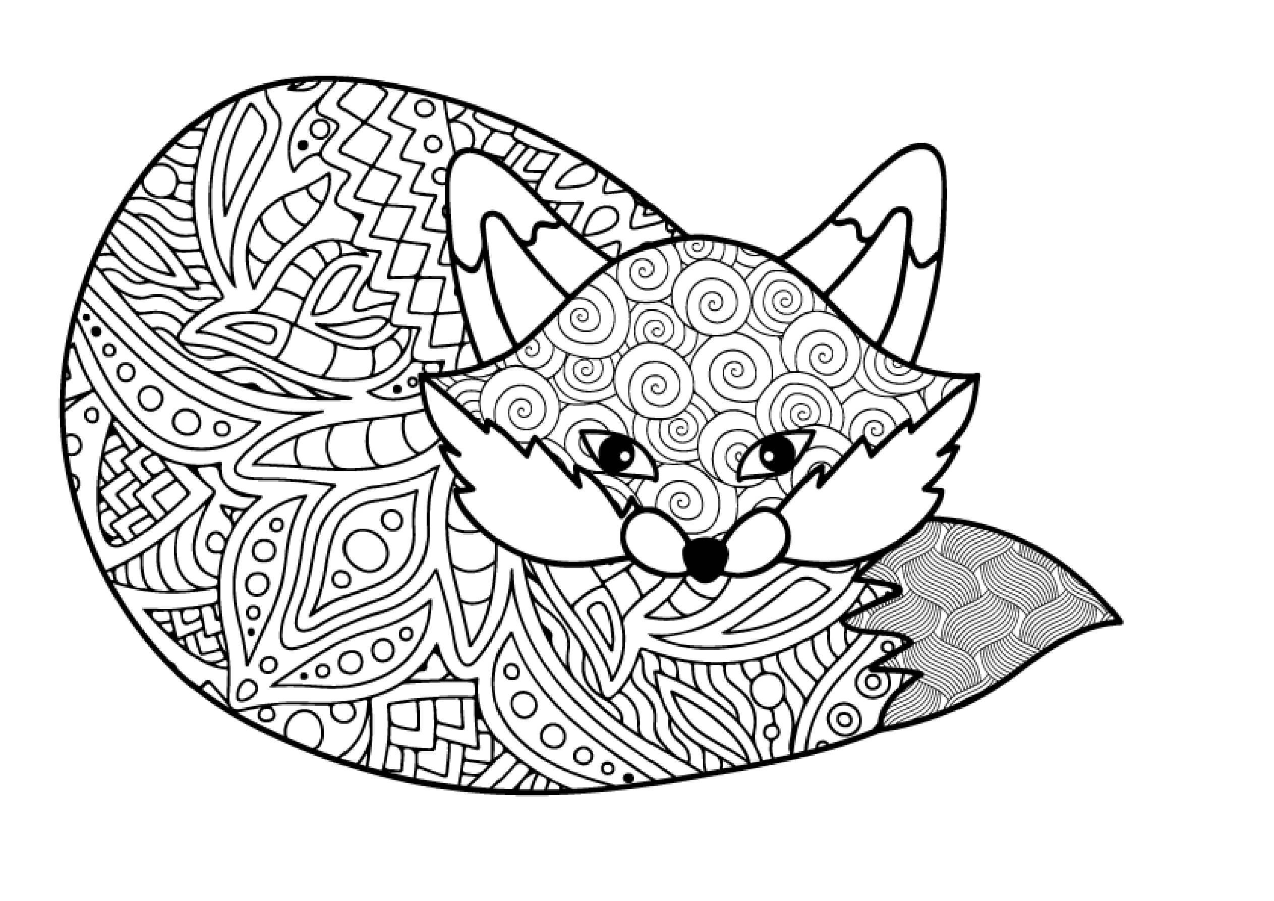 Róka fekvő mandala