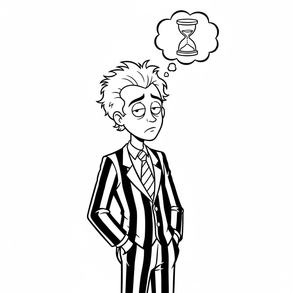 Beetlejuice unatkozik színező Beetlejuice unatkozik