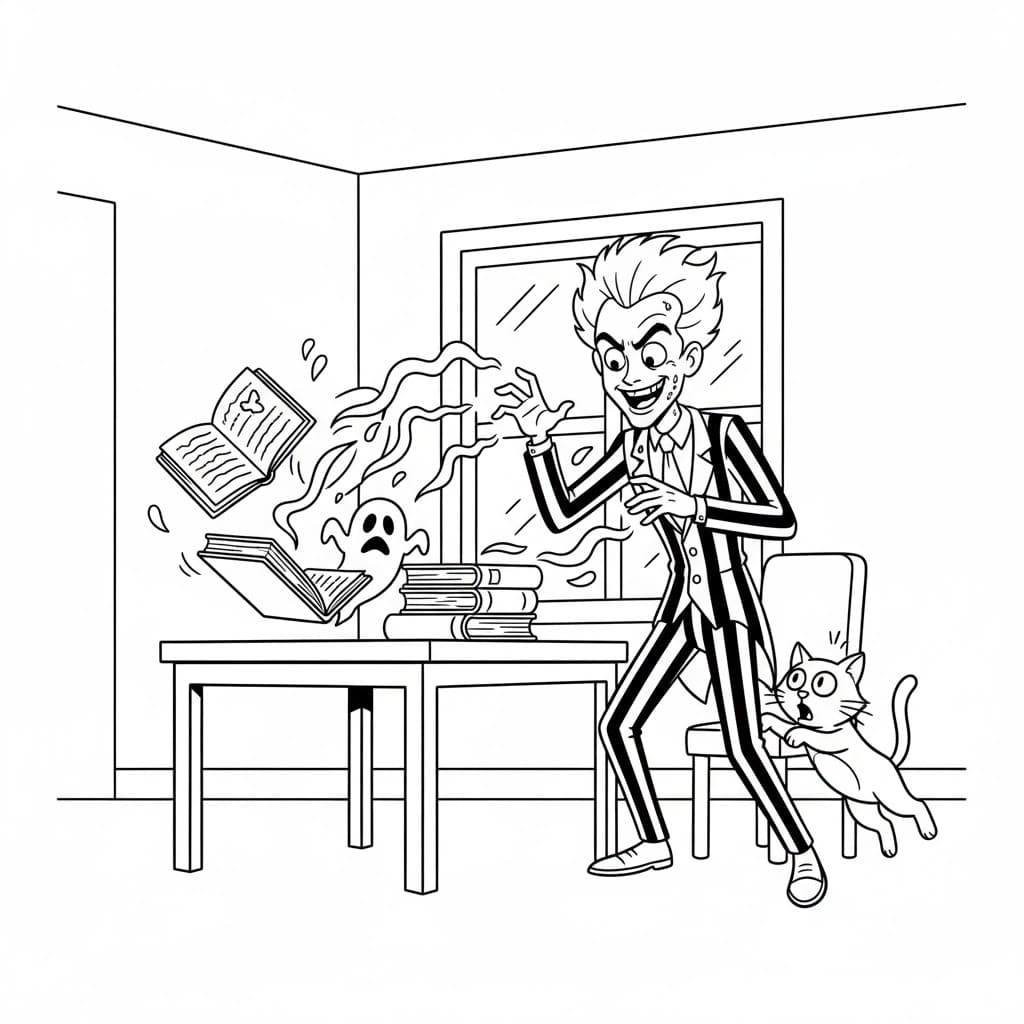 Beetlejuice varázslat színező Beetlejuice varázslat