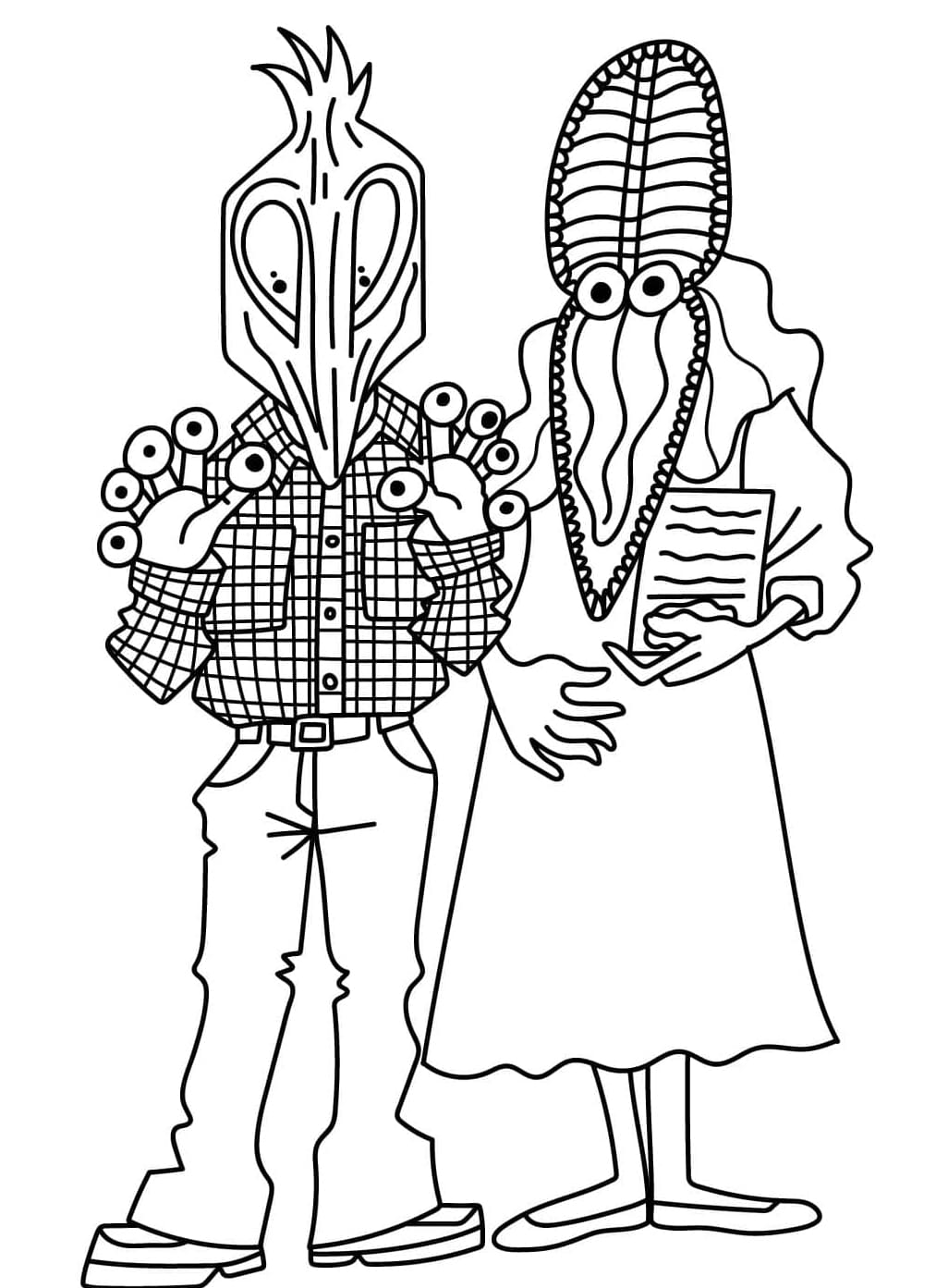 A Beetlejuice karakterei színező A Beetlejuice karakterei