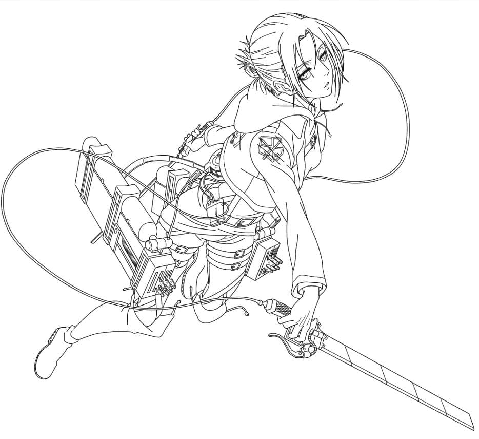Annie Leonhart a csatában színező Annie Leonhart a csatában