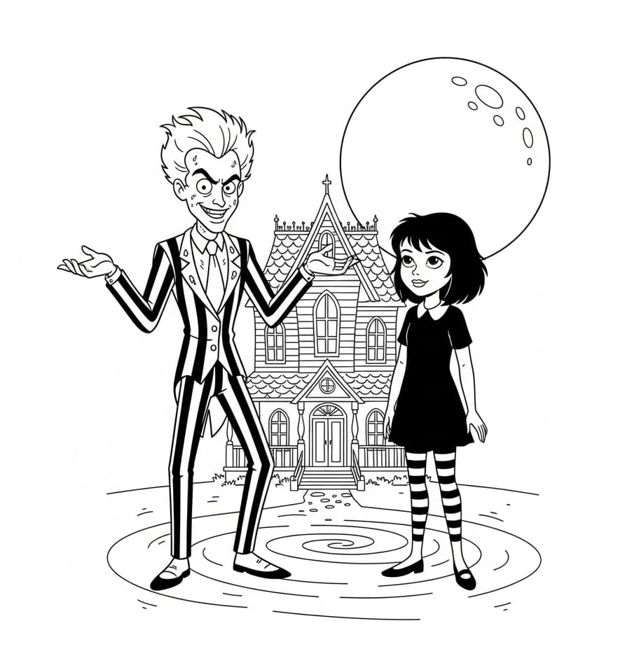 Beetlejuice beszél színező Beetlejuice beszél