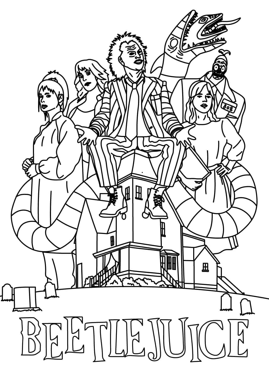Beetlejuice karakterek ingyen színező Beetlejuice karakterek ingyen