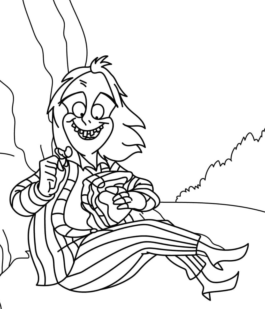 Beetlejuice nevetése színező Beetlejuice nevetése