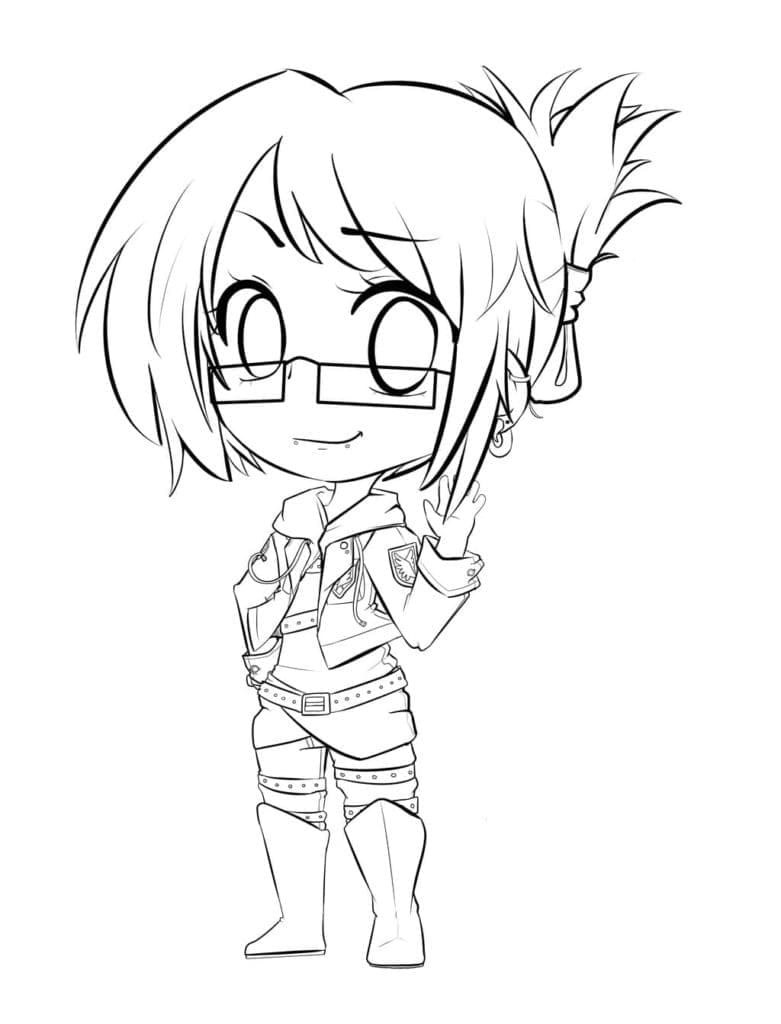 Chibi Hange Zoe színező Chibi Hange Zoe