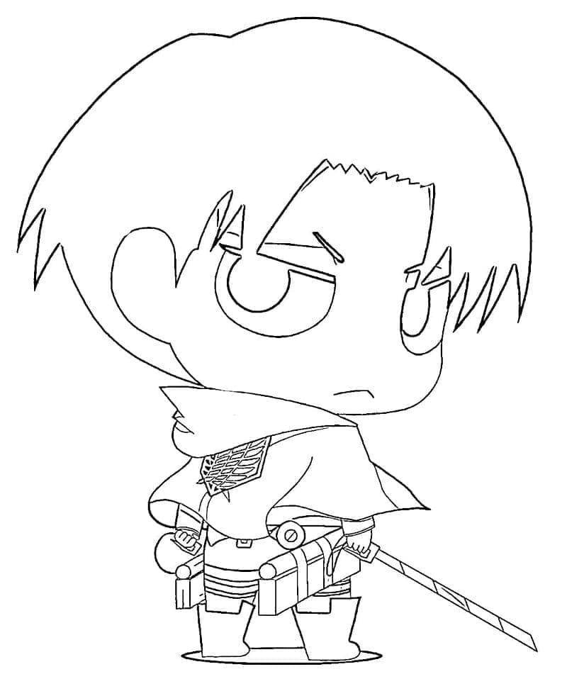 Chibi Levi Ackerman színező Chibi Levi Ackerman