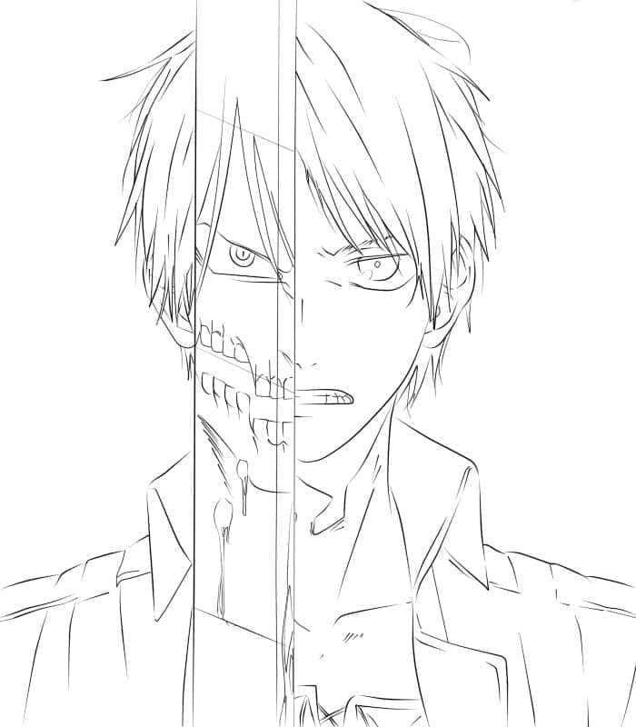 Eren Yeager rajza színező Eren Yeager rajza