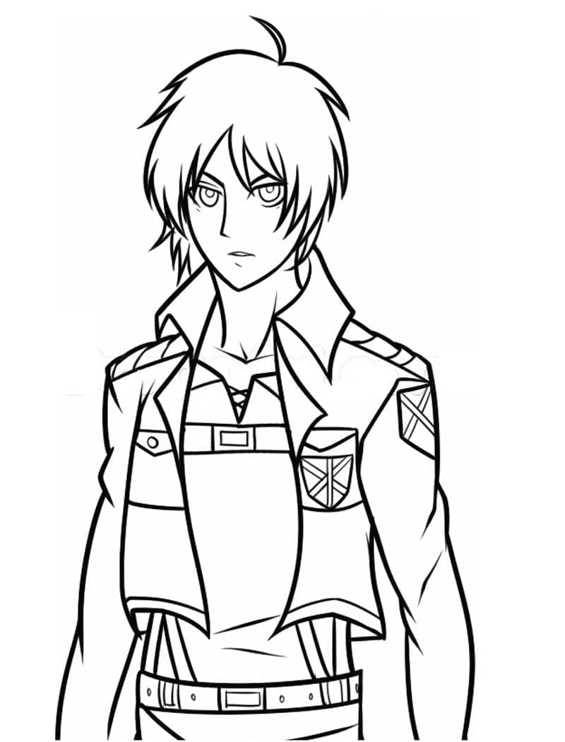 Nyomtatható Eren Yeager színező Nyomtatható Eren Yeager
