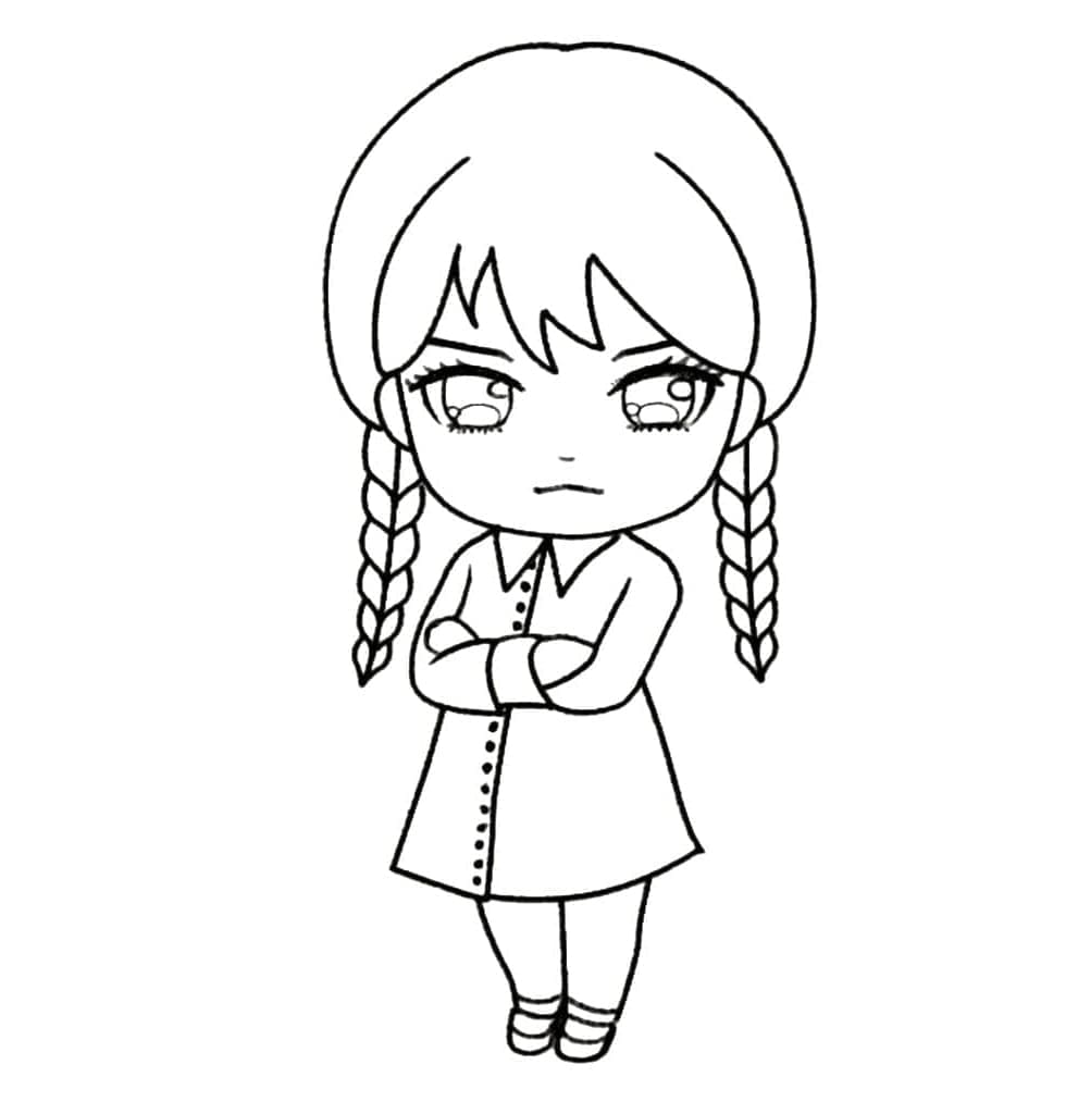Chibi Wednesday Addams
