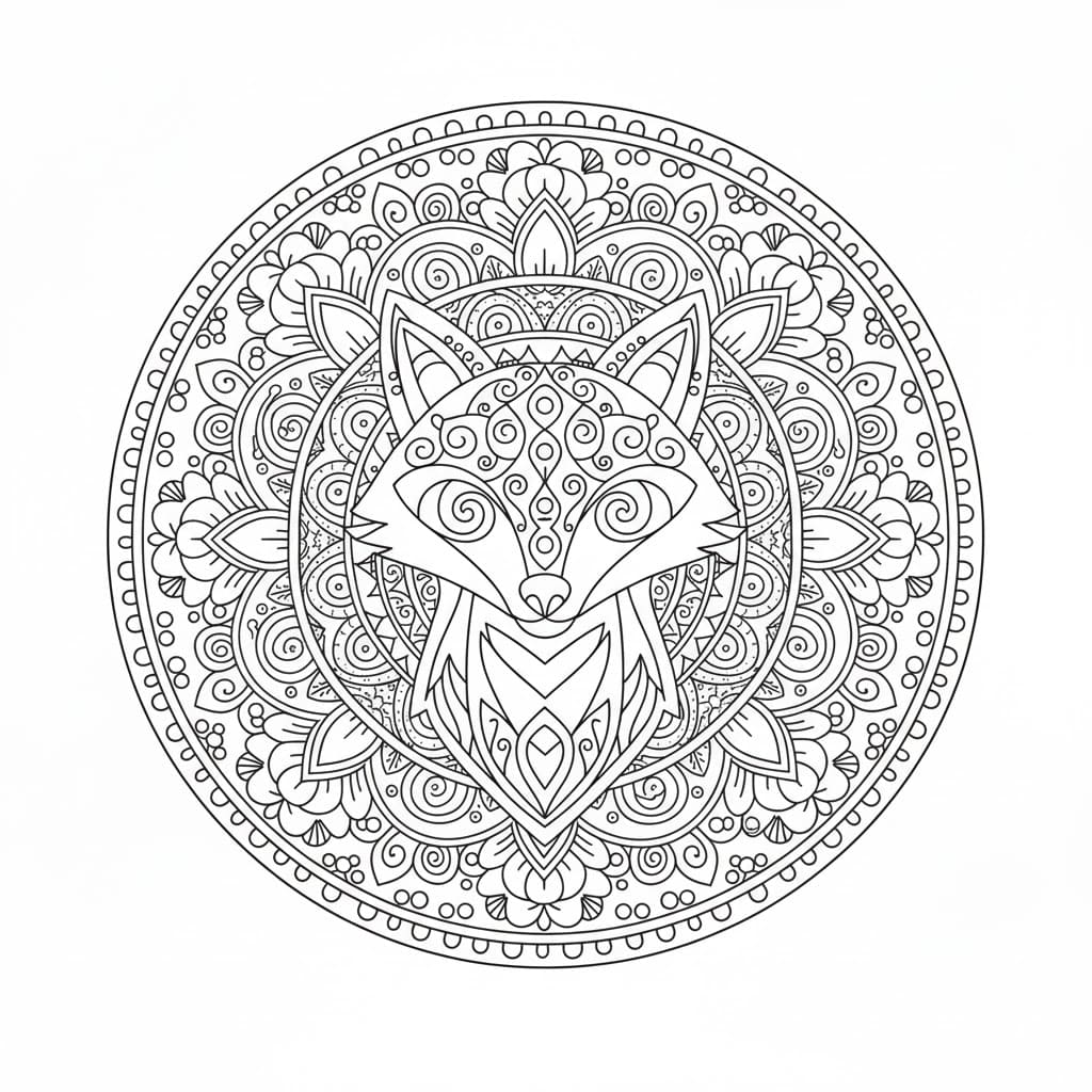 Ingyenes róka mandala kép