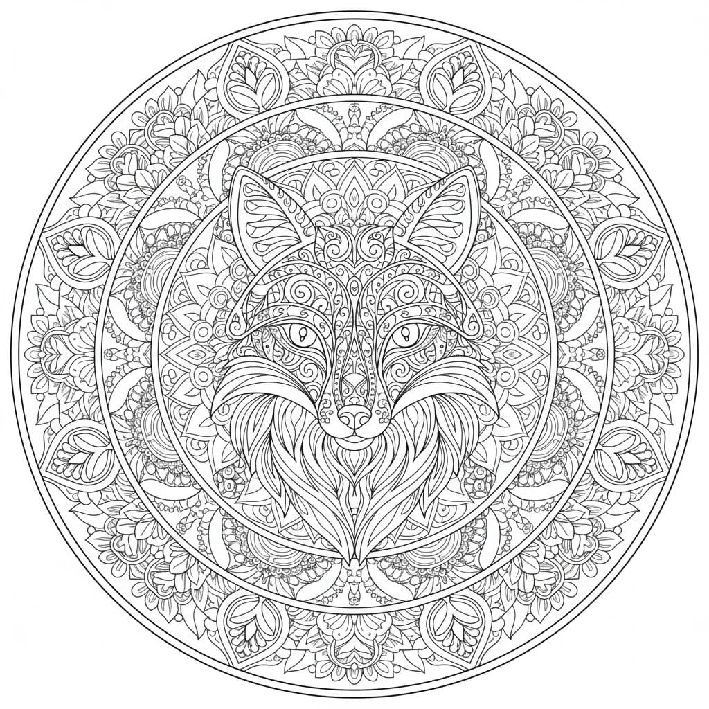 Róka mandala gyerekeknek