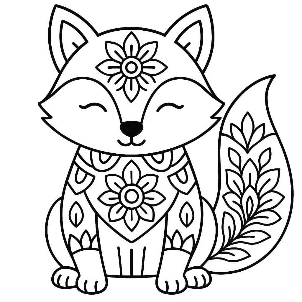 Róka mandala kép ingyenes