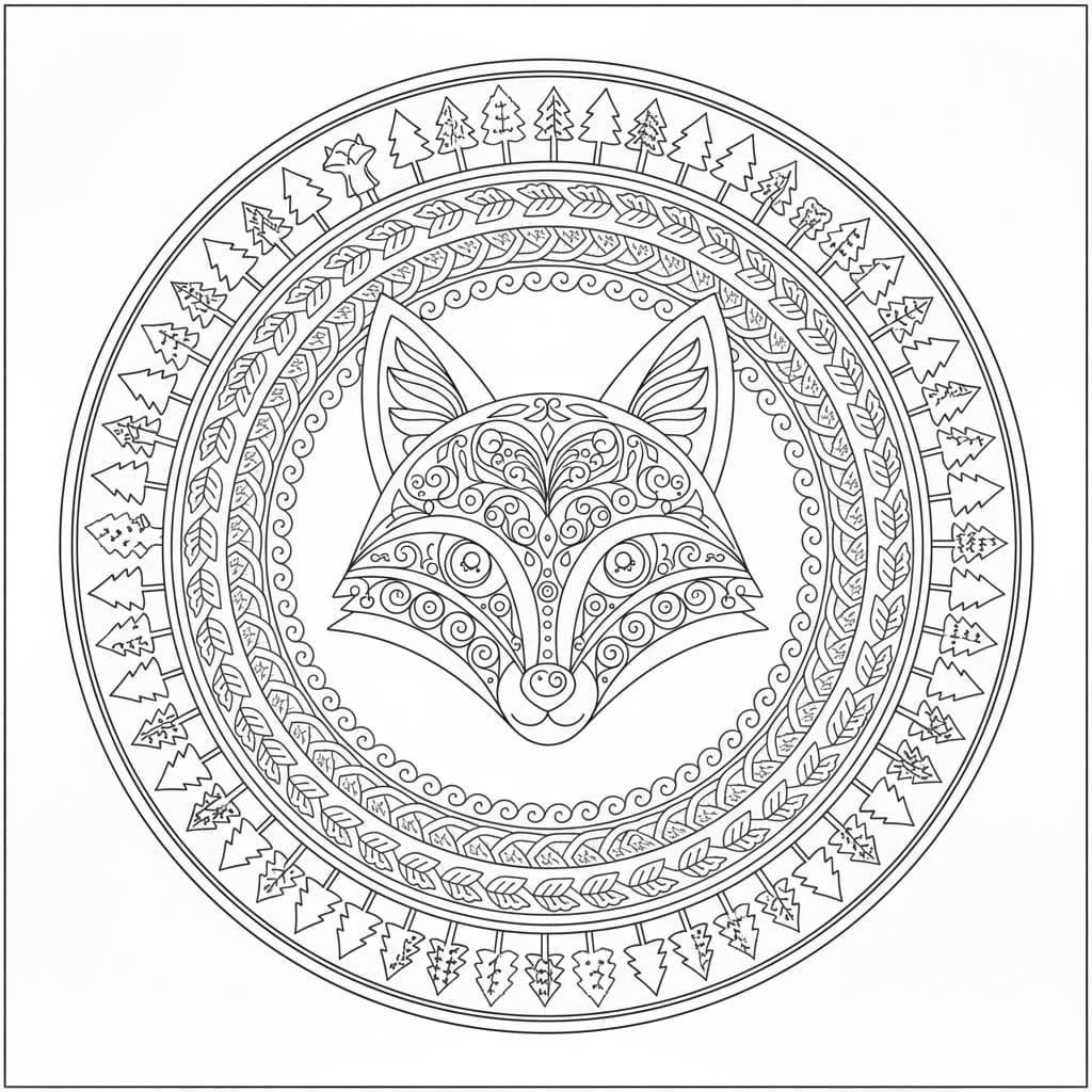 Róka mandala művészet