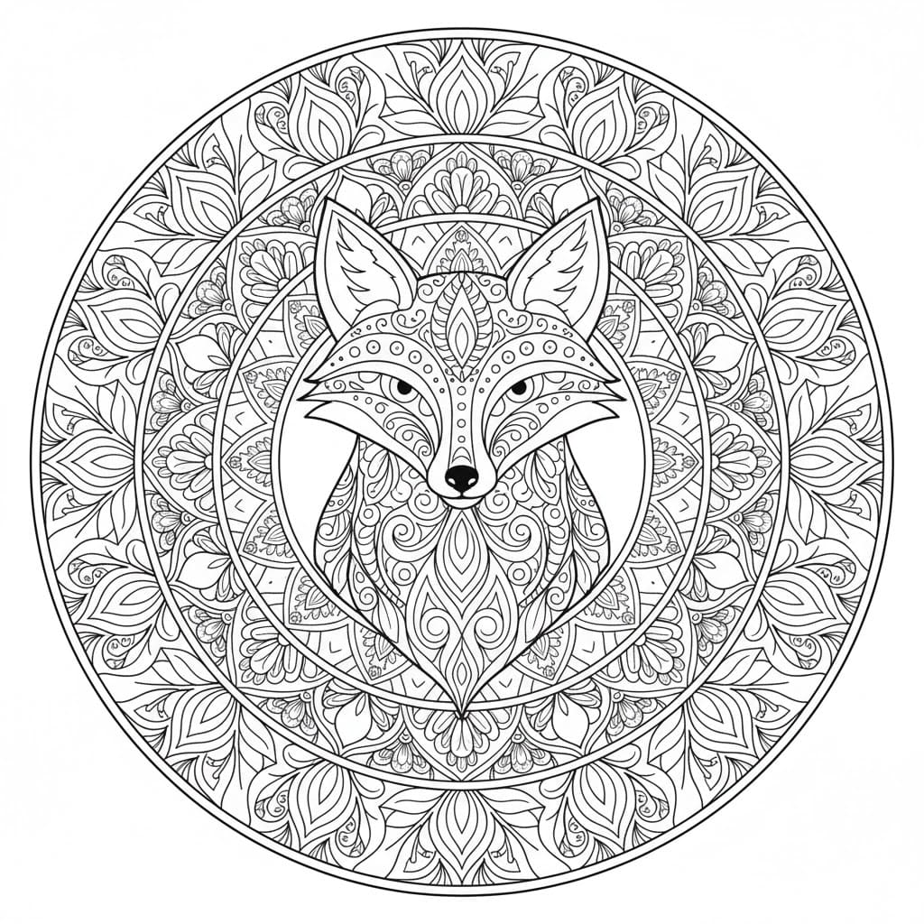 Róka Mandala nyomtatható