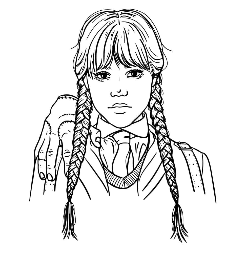 Wednesday Addams és egy kéz