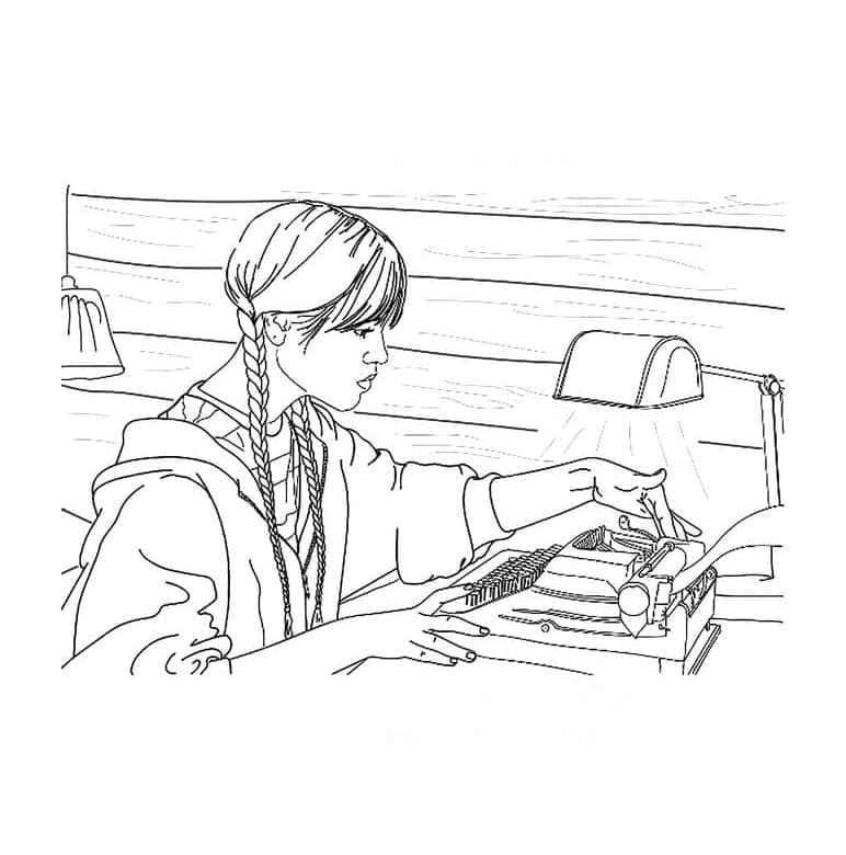 Wednesday Addams ingyenes rajza