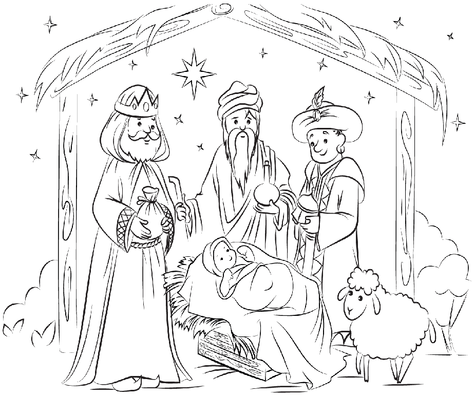 A három király meglátogatja kis Jézust