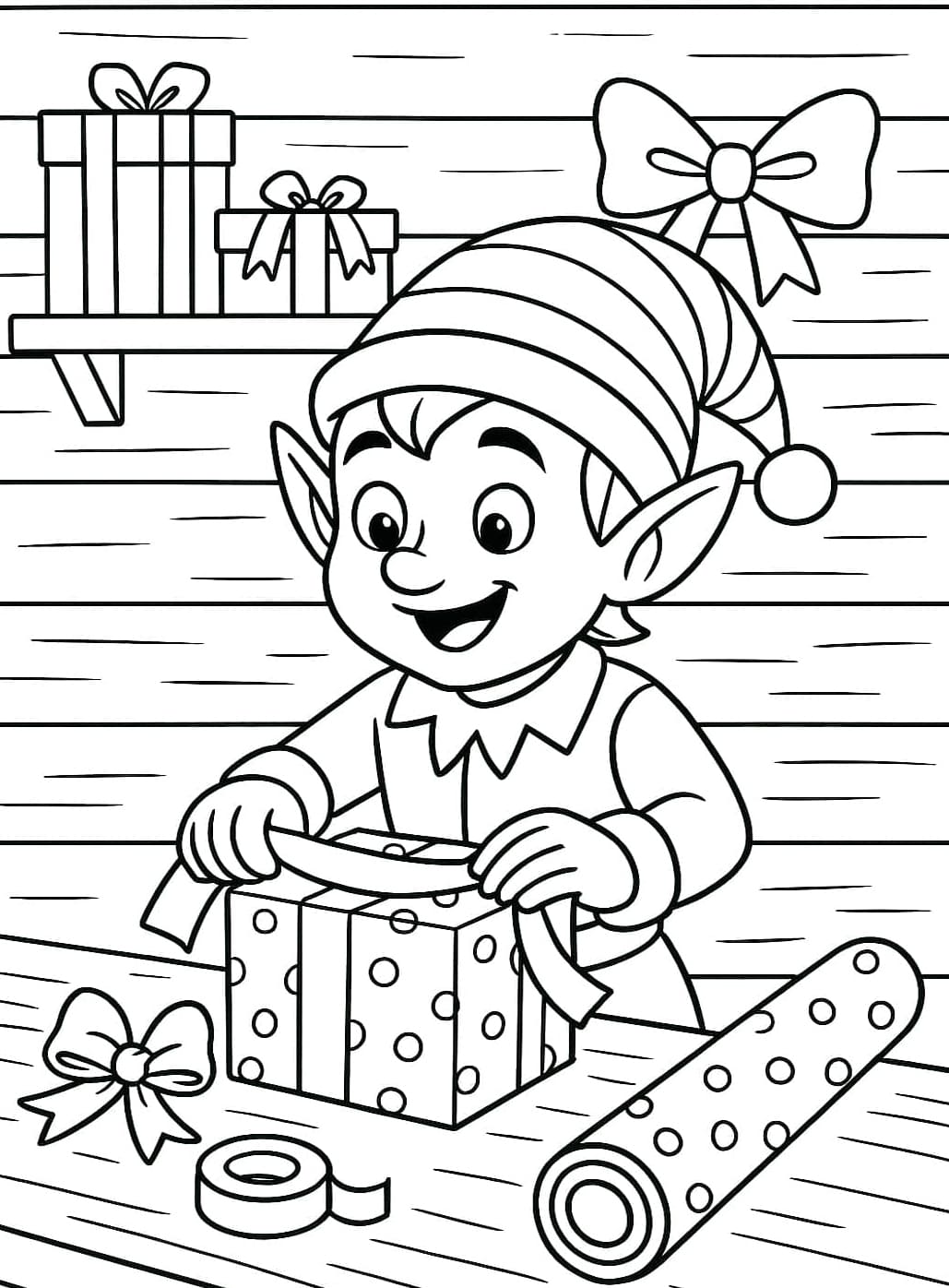 Boldog karácsonyt manó csomagolás