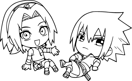 Chibi Szakura és Sasuke