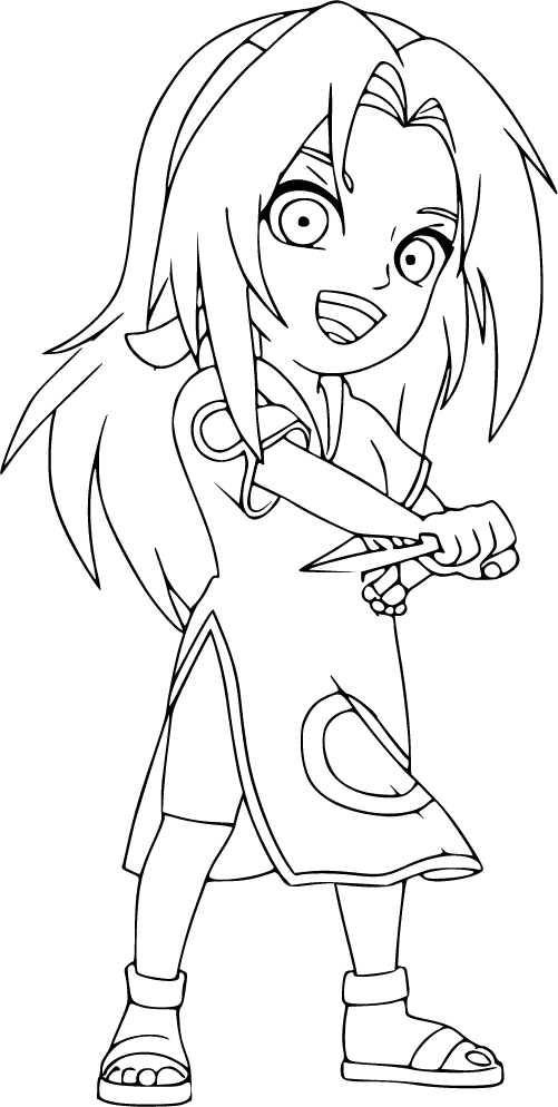 Chibi Szakura kunaival