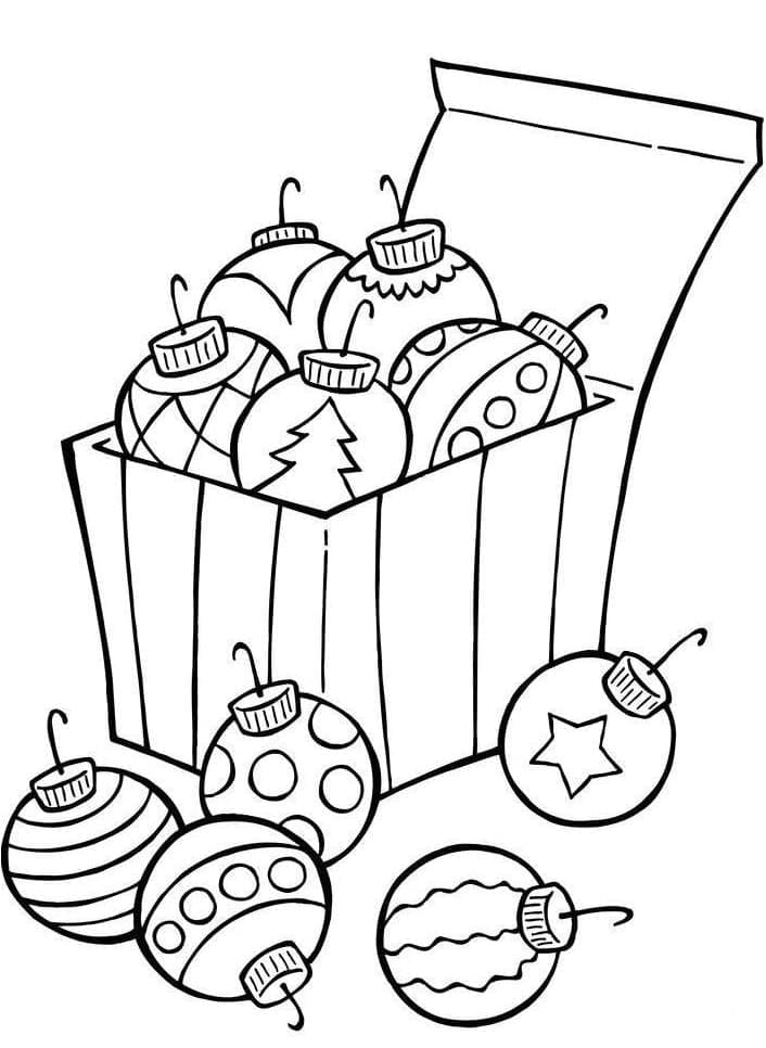 Karácsonyi díszek dobozban