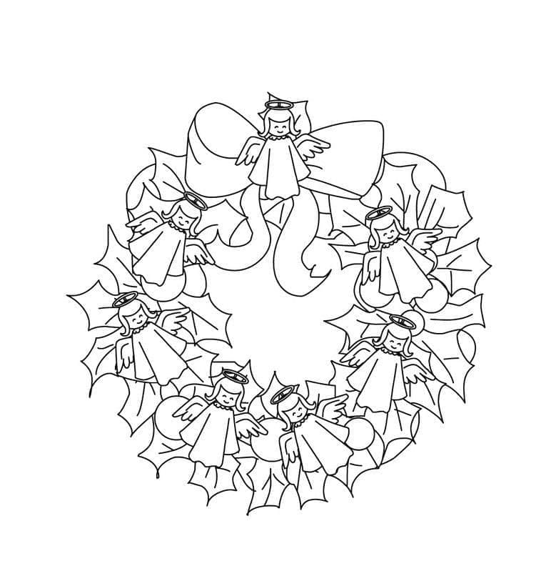 Karácsonyi koszorú angyalokkal