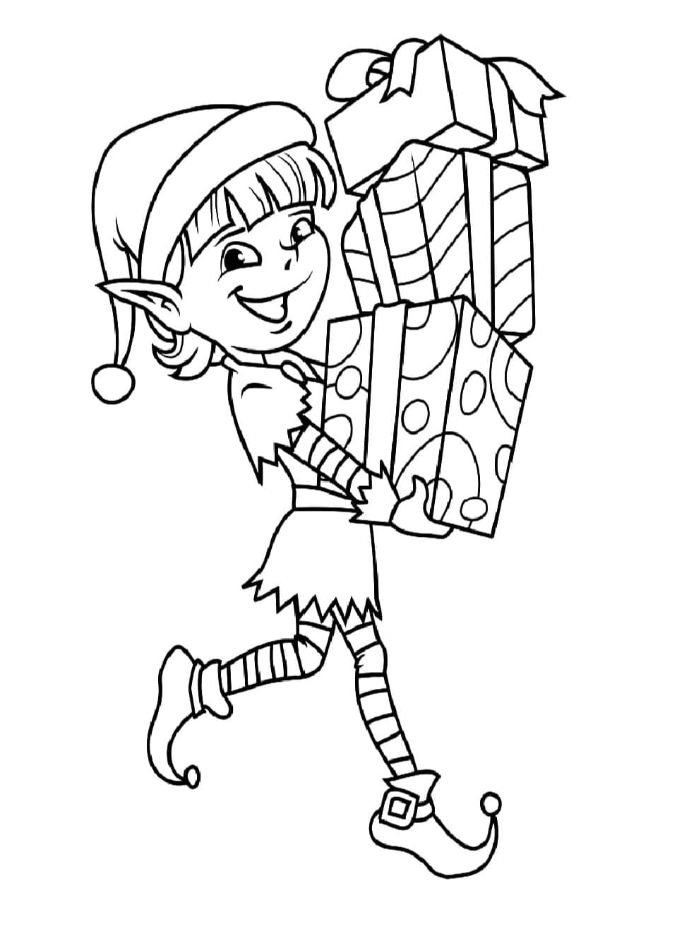 Karácsonyi manó és ajándék