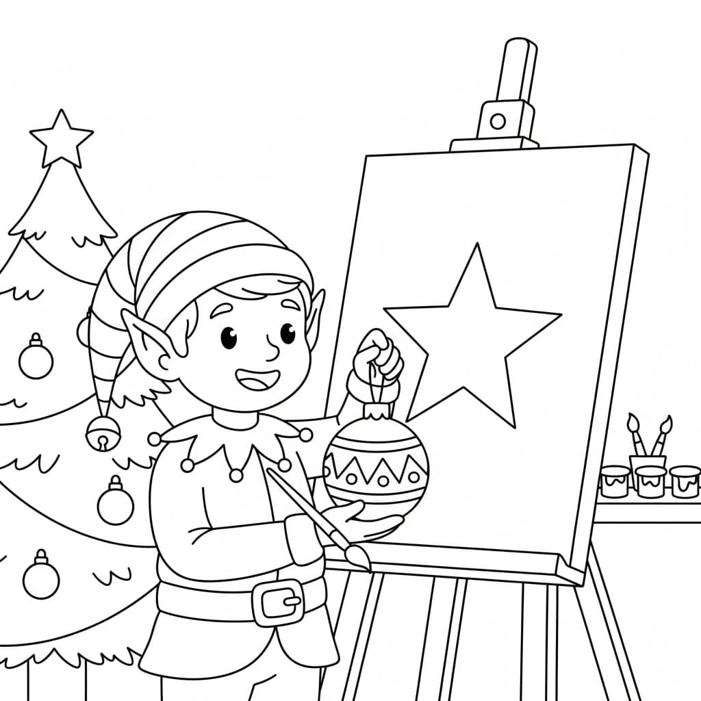 Karácsonyi manó rajz