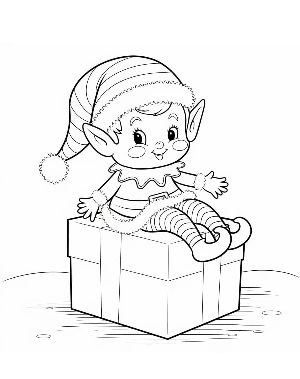 Manó ül egy ajándékdobozon