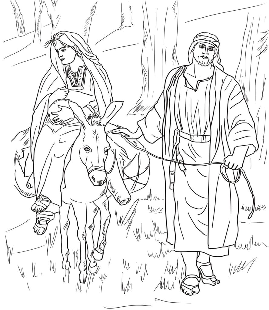 Mária és József úton Betlehembe