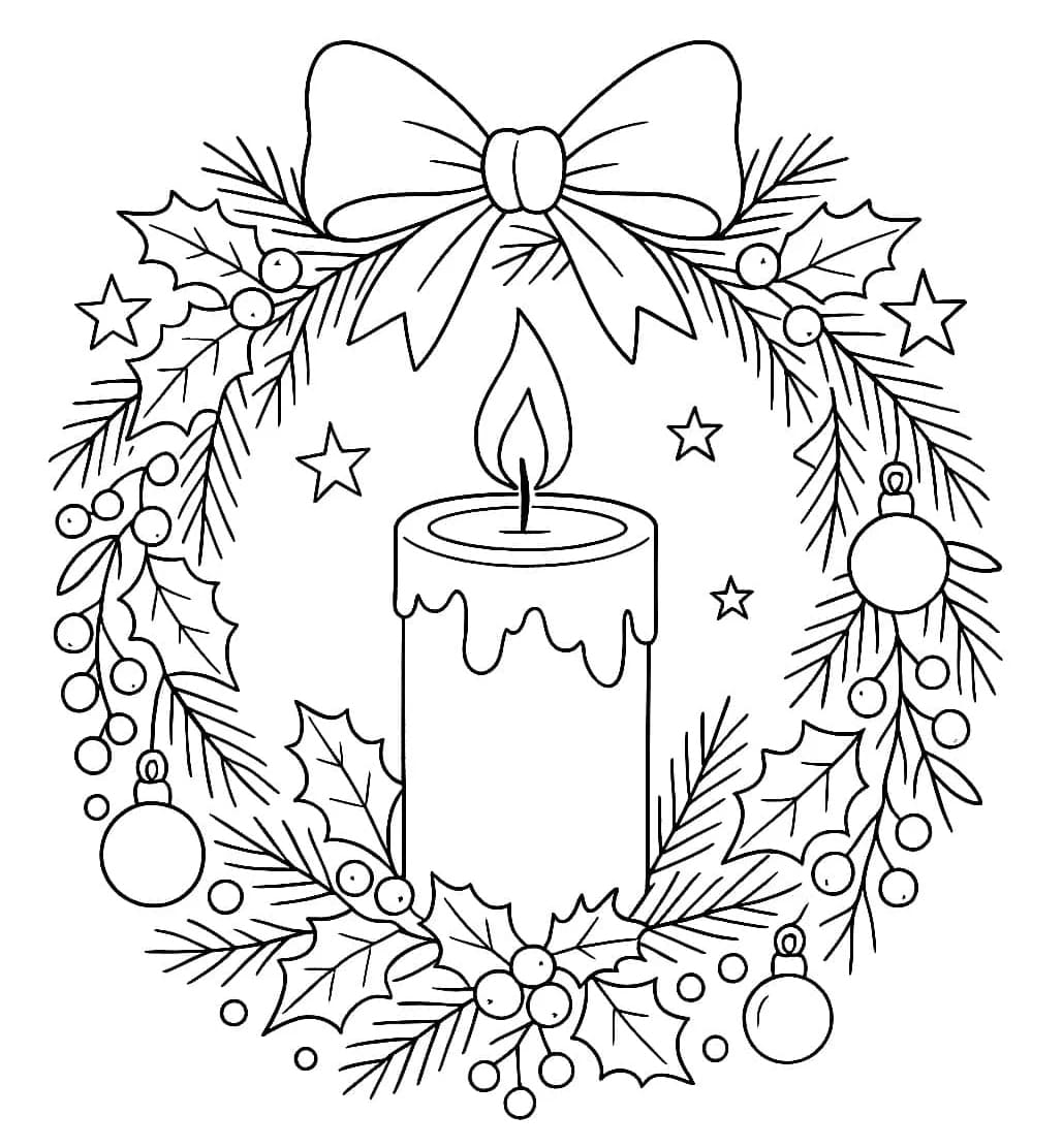 Nagy megvilágított karácsonyi koszorú