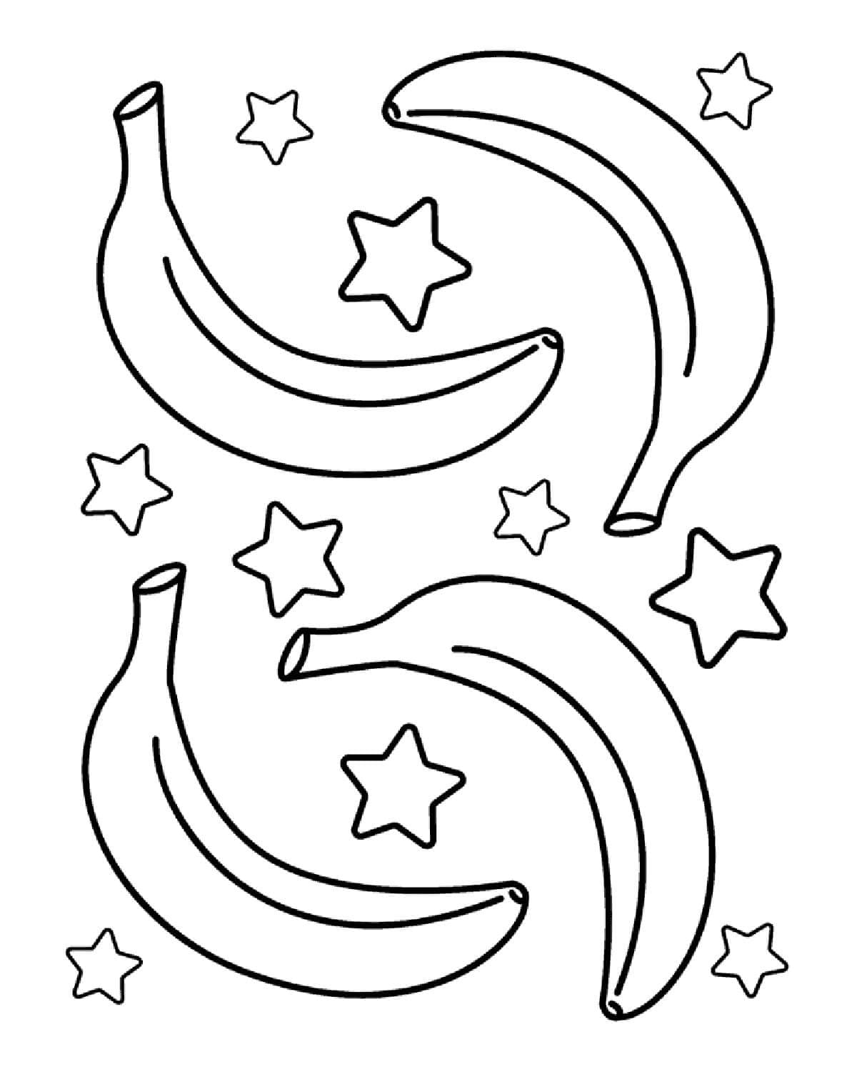 Négy banán csillagokkal