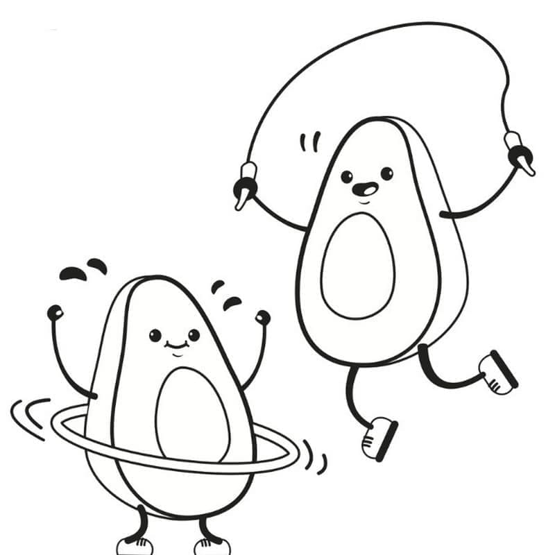 Nyomtatható aranyos avokádó