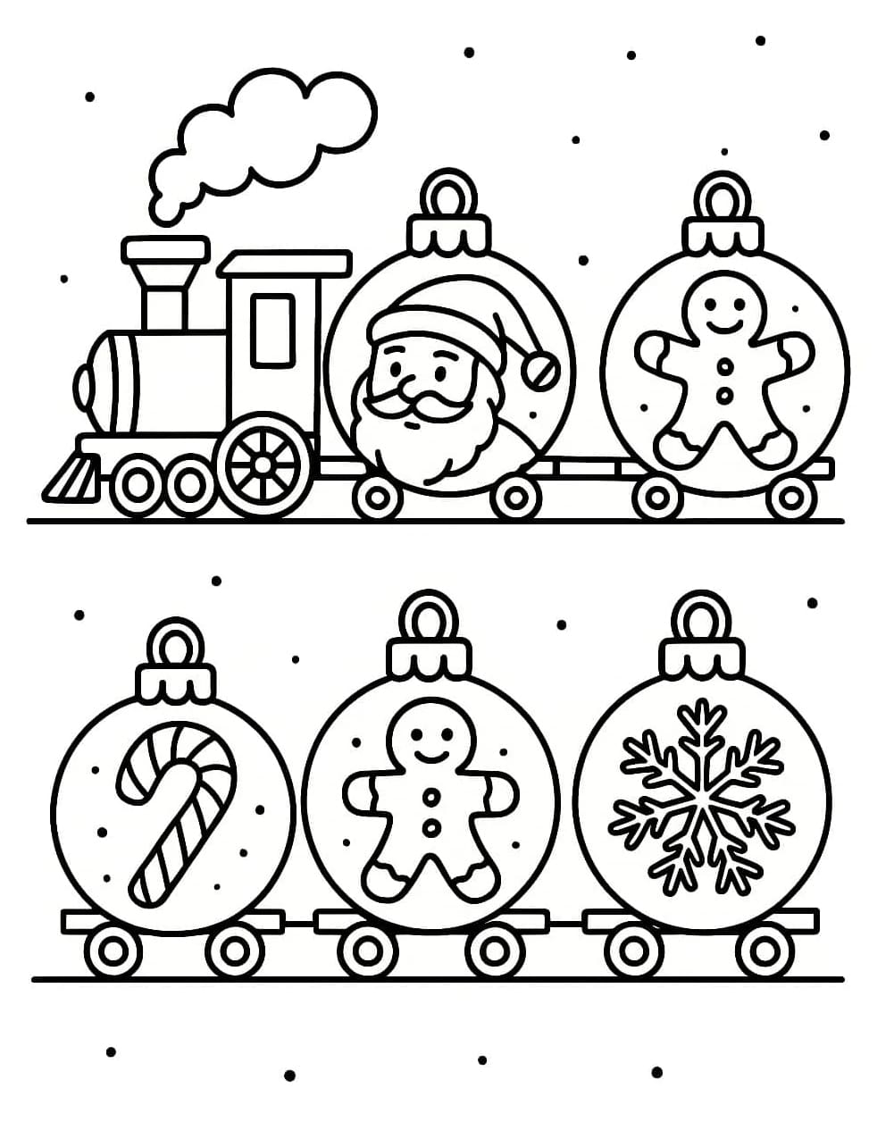 Vonat karácsonyi díszek