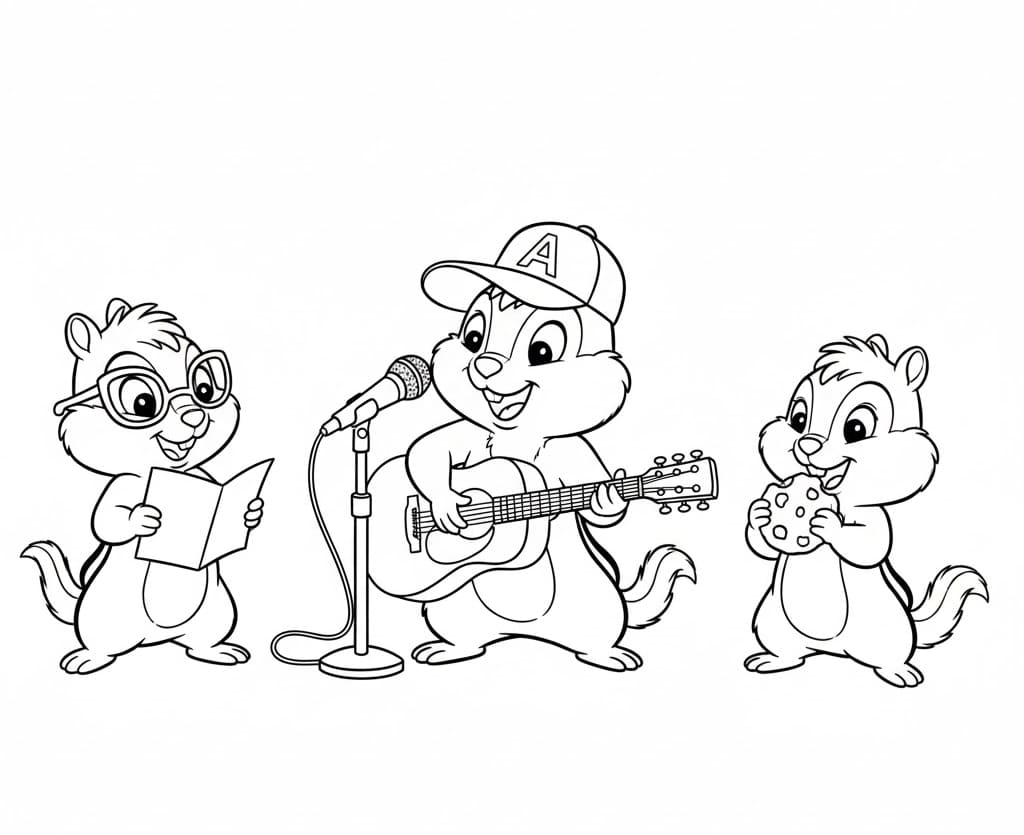 Alvin és a mókusok ingyenesen nyomtatható